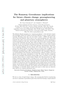 The Runaway Greenhouse: implications for future climate change