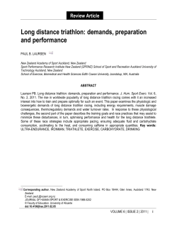 Long distance triathlon: demands, preparation and