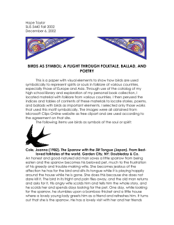 BIRDS AS SYMBOL: A FLIGHT THROUGH FOLKTALE, BALLAD