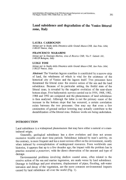 Land subsidence and degradation of the Venice littoral zone, Italy