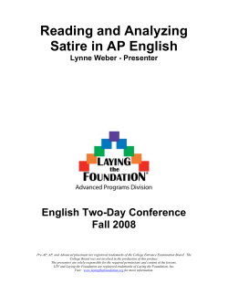 Satire in AP English - Miami Springs Senior High School