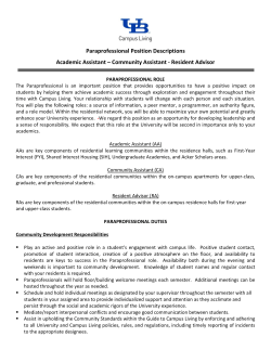 Paraprofessional Position Description 2015