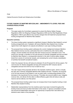Amendments to Levies, Fees and Charges Regulations Cabinet paper