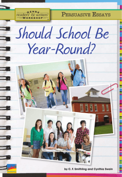 Should School Be Year-Round? - Benchmark Writer`s Workshop