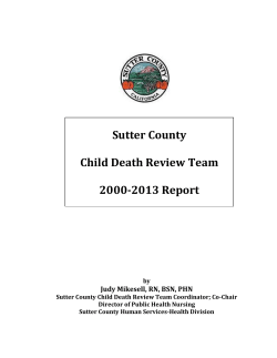 Sutter County Child Death Review Team 2000