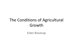 The Conditions of Agricultural Growth