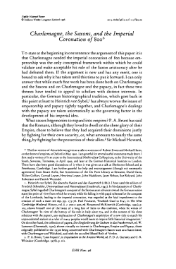 Charlemagne, the Saxons, and the Imperial Coronation of 800*
