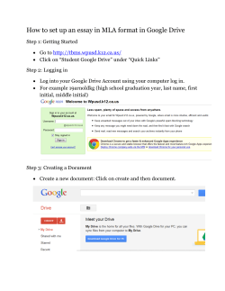 How to set up an essay in MLA format in Google Drive