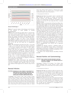 Neonatal Infections Neonatal Nutrition and Gastroenterology