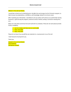 Mentee Sample Email [Mentor`s First and Last Name], I would like to