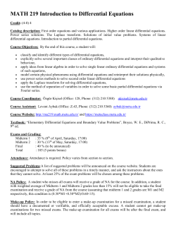 MATH 219 Introduction to Differential Equations