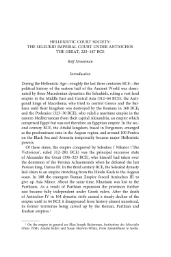 HELLENISTIC COURT SOCIETY - Brill Online Books and Journals