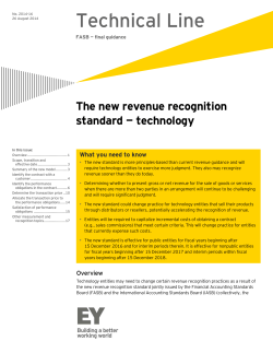Technical Line: The new revenue recognition standard