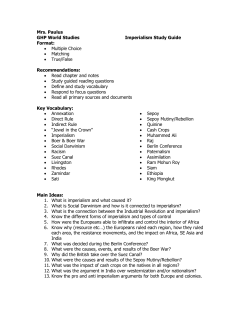 Imperialism Study Guide GHP Chapter 20