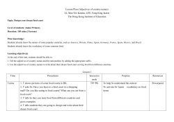 Adjectives of Countries (Junior Primary)