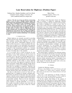 Lane Reservation for Highways (Position Paper)