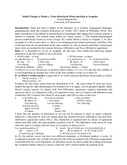 Initial Change is Mood-y: Tense-Restricted Mood marking in