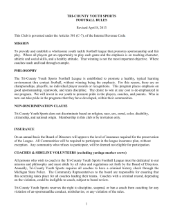 Rules - Lansing Catholic Jr. Cougar Football