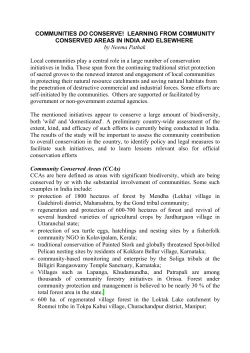 Communities do Conserve!