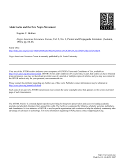 Alain Locke and the New Negro Movement