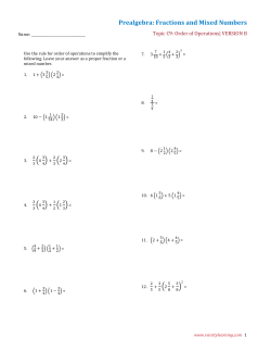 Prealgebra: Fractions and Mixed Numbers