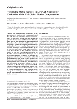 Original Article Visualizing Stable Features in Live Cell Nucleus for
