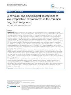 Behavioural and physiological adaptations to low