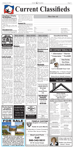 Current Classifieds - Cotton Electric Cooperative, Inc.