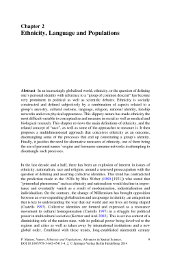 Ethnicity, Language and Populations