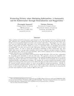 Protecting Privacy when Disclosing Information: k