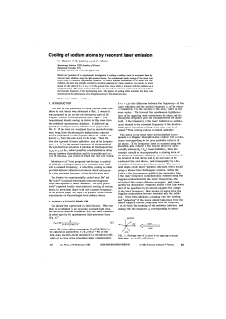 Cooling of sodium atoms by resonant laser emission