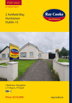 2 Ashfield Way Huntstown Dublin 15 FOR SALE