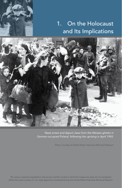 1. On the Holocaust and Its Implications