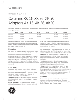 Columns XK 16, XK 26, XK 50 Adaptors AK 16, AK 26, AK50