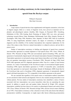 An analysis of coding consistency in the transcription of