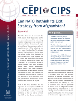 Can NATO Rethink its Exit Strategy from Afghanistan?