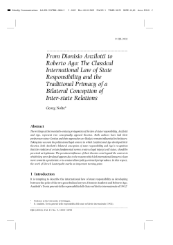 The Classical International Law of State Responsibility and the