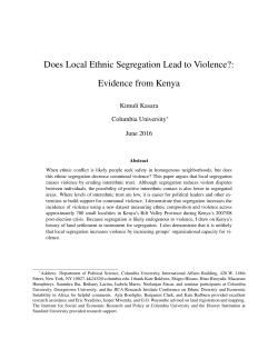 Does Local Ethnic Segregation Lead to Violence?: Evidence from