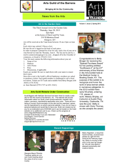 Spring 2013 Newsletter - Arts Guild of the Barrens