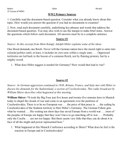 Causes of WWII Documents