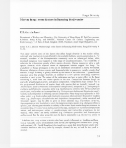 Marine fungi: some factors influencing biodiversity