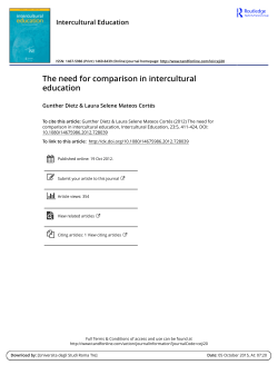 The need for comparison in intercultural education