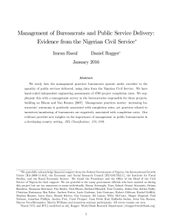 Management of Bureaucrats and Public Service Delivery