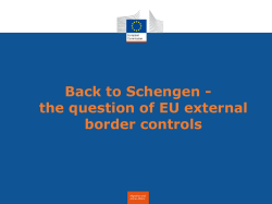 Back to Schengen - the question of EU external border controls