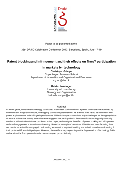 Patent blocking and infringement and their effects on firms?