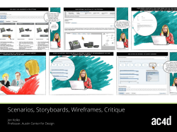 Scenarios, Storyboards, Wireframes, Critique