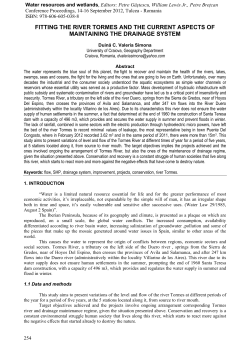 FITTING THE RIVER TORMES AND THE CURRENT ASPECTS OF