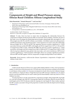 Components of Height and Blood Pressure among Ellisras Rural