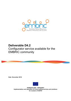Deliverable D4.2 Configurator service available for the EMBRIC