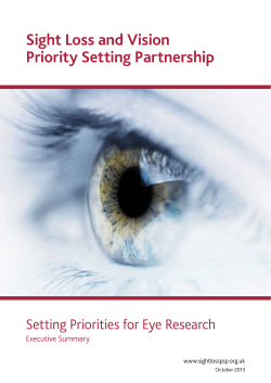 Sight Loss and Vision Priority Setting Partnership: Setting Priorities